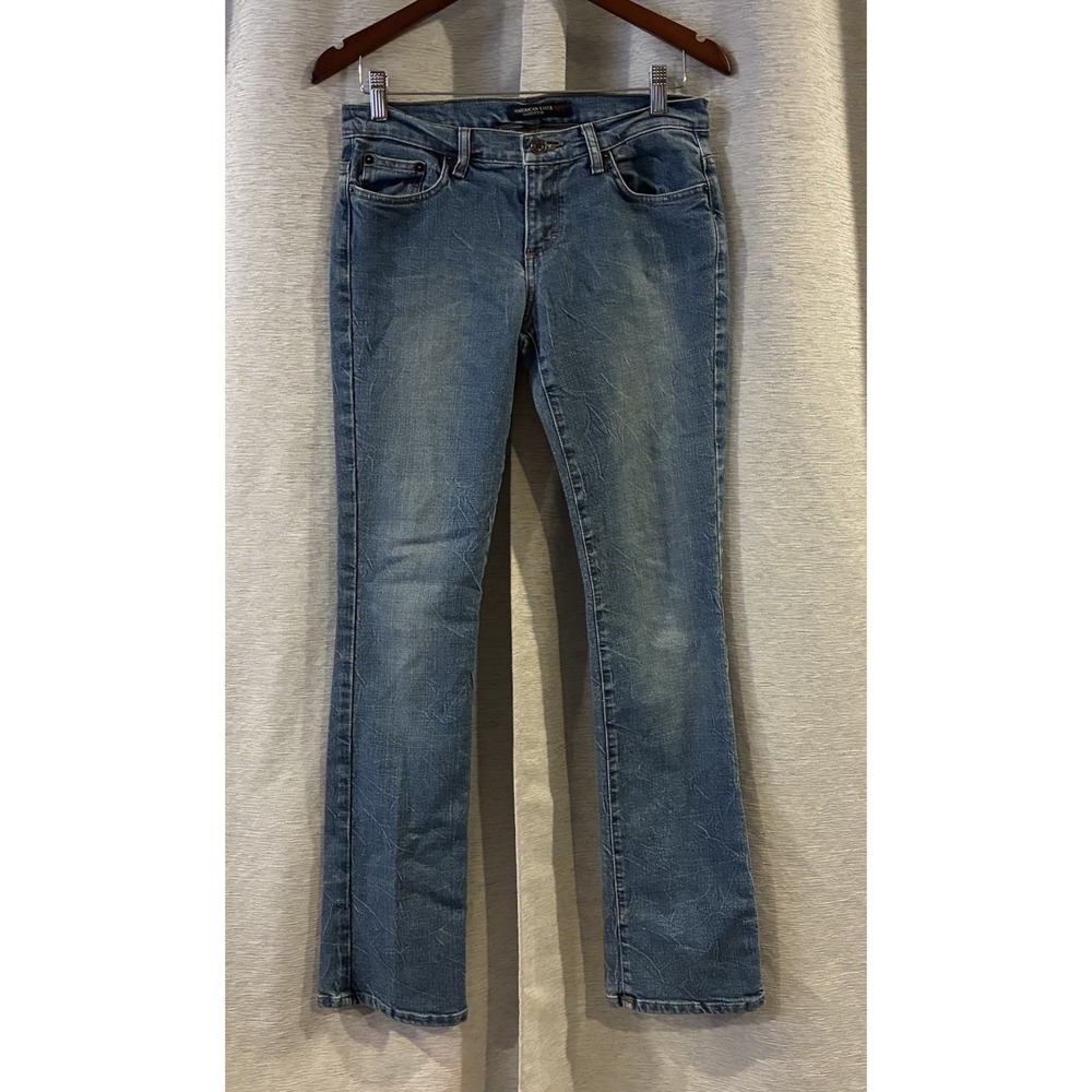 American Eagle Denim Jeans Size 4 Y2K Light Wash Distressed Low‎ Rise